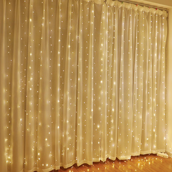 3x1m LED κουρτίνα Icicle Light String Χριστουγεννιάτικα Νεράιδα Φωτάκια Πρωτοχρονιάς Γιρλάντα Εξωτερικού σπιτιού Γάμου/πάρτι/Διακόσμηση κήπου