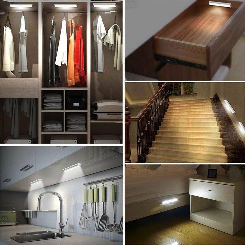 Liikumisandur Juhtmeta LED-öövalgustid Magamistoa sisustus Valgusandur Sein Dekoratiivne Lamp Trepp Kapp Toa Vahekäigu valgustus