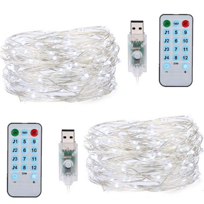 USB zvučno aktivirano LED glazbeno svjetlo Daljinski upravljač 5M 10M Bakrena žica Fariy Girlland Light za vjenčanje Božićni praznici