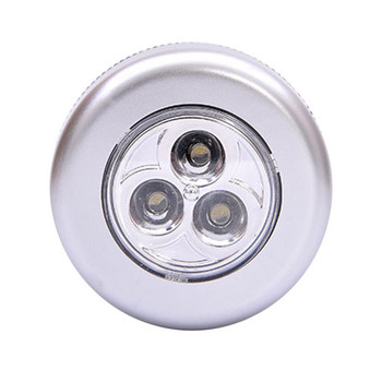 3/4 τμχ 3 LED Έλεγχος αφής Νυχτερινό φως στρογγυλό φωτιστικό κάτω από την ντουλάπα Push Stick On Lamp Σπίτι Κουζίνα Υπνοδωμάτιο Χρήση αυτοκινήτου