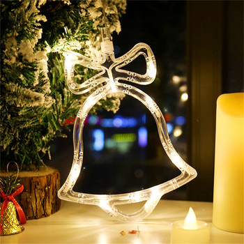 Χριστουγεννιάτικα στολίδια Κρεμαστά LED Light Διακόσμηση κρεβατοκάμαρας Χριστουγεννιάτικα στολίδια για το σπίτι Παράθυρο Διακόσμηση γυαλιού Ζεστή μπαταρία Λειτουργεί