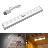 PIR mozgásérzékelő lámpa LED szekrény lámpa USB újratölthető szekrény lámpák éjszakai lámpák 10 LED konyhához hálószoba gardrób világítás