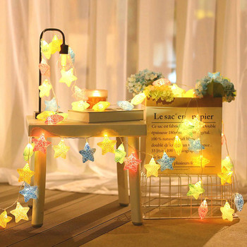 20LED Crack Star Fairy Lamp Χριστουγεννιάτικο Δέντρο String Twinkle Garlands Battery Flash Holiday Party Wedding Indoor Decor Lights