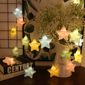 20LED Crack Star Fairy Lamp Χριστουγεννιάτικο Δέντρο String Twinkle Garlands Battery Flash Holiday Party Wedding Indoor Decor Lights