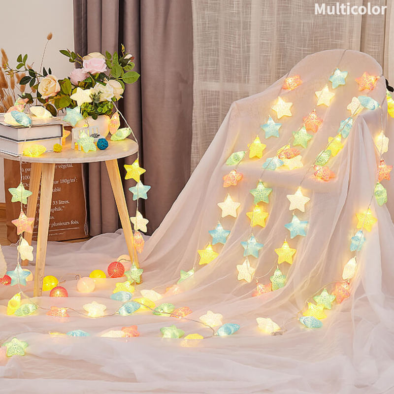 20LED Crack Star Vilinska svjetiljka Božićno drvce Žice Svjetlucavi Girlande Baterijska bljeskalica Blagdanska zabava Vjenčanje Unutarnja svjetla