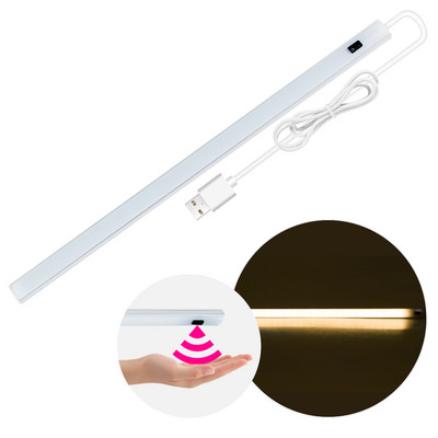 Αισθητήρας κίνησης Led κάτω από το ντουλάπι Φωτιστικό χειρός PIR Λάμπα κουζίνας με δυνατότητα ρύθμισης ρύθμισης USB για ντουλάπα υπνοδωματίου Σκάλες Φωτισμός ντουλάπας