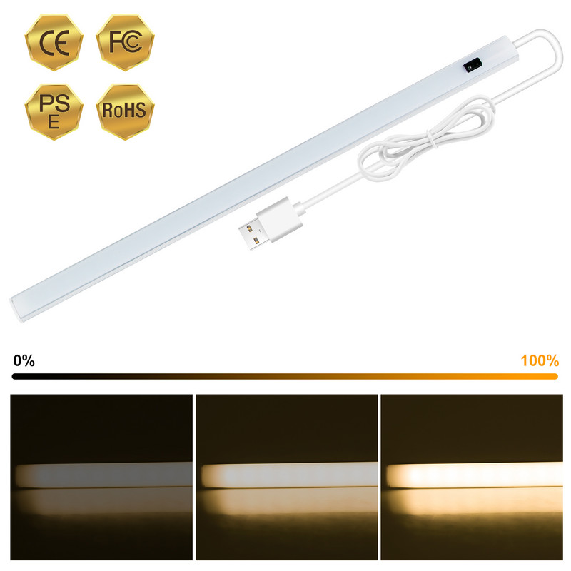 Αισθητήρας κίνησης Led κάτω από το ντουλάπι Φωτιστικό χειρός PIR Λάμπα κουζίνας με δυνατότητα ρύθμισης ρύθμισης USB για ντουλάπα υπνοδωματίου Σκάλες Φωτισμός ντουλάπας