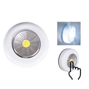 2бр. LED безжична нощна лампа, захранвана с батерии, стик, докосване, натискане, охранителен шкаф, шкаф, кухненска стенна лампа