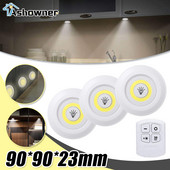 Lumină de sub dulap de 3W Super Bright Cob LED Telecomandă fără fir pentru dulap reglabil Lampă de noapte Acasă Dormitor Dulap Bucătărie