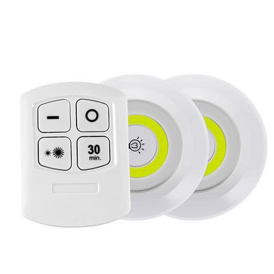 Lampă LED COB pentru dulap Lampă de perete fără fir, reglabilă, Lumini pentru dulap Telecomanda dulap dulap Dormitor Lumină de noapte pentru bucătărie