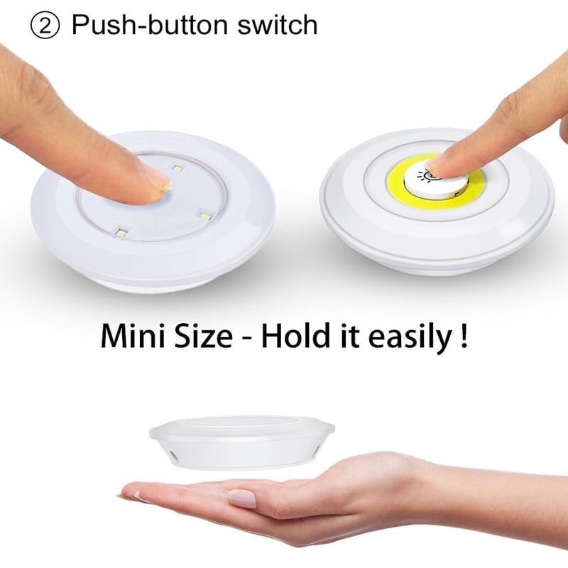 Lampă LED COB pentru dulap Lampă de perete fără fir, reglabilă, Lumini pentru dulap Telecomanda dulap dulap Dormitor Lumină de noapte pentru bucătărie