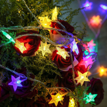 1,5 м/3 м/6 м LED светлини със звезди Коледни светлини LED гирлянди Гирлянди с батерии Фея Коледна украса за дома