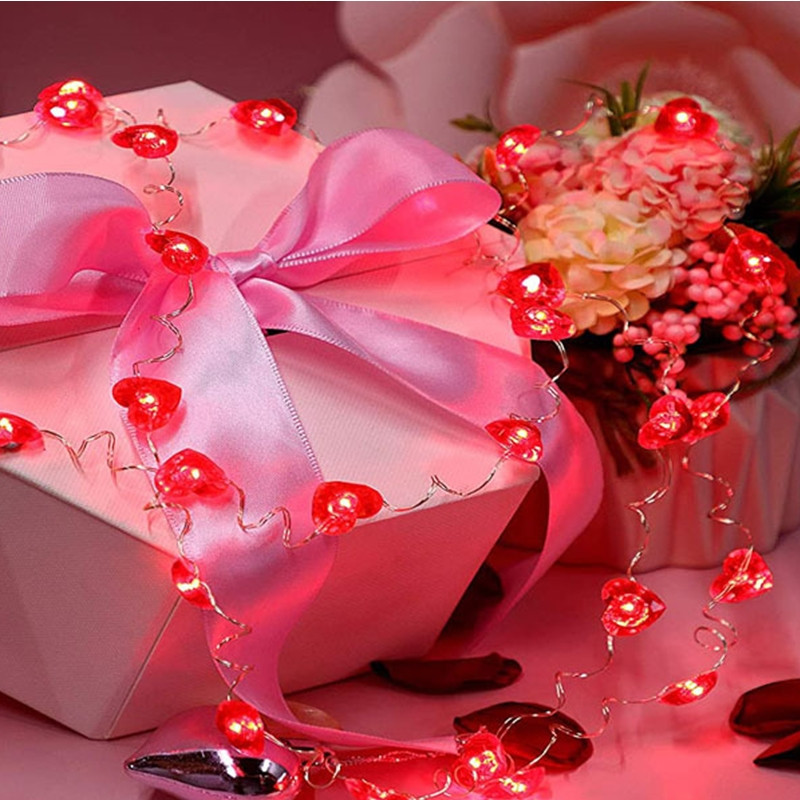 20 30 leduri lumini cu inimă roșie cu LED-uri șiruri de iluminat pentru cameră pentru grădină. Lumini pentru ziua îndrăgostiților.