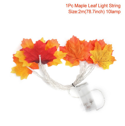 2M 10Lights Maple Leaves Garland Led Fairy Lights για χριστουγεννιάτικη διακόσμηση Φθινοπωρινά φωτάκια χορδών Εορταστική DIY διακόσμηση αποκριών