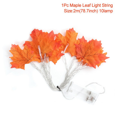 2M 10Lights Maple Leaves Garland Led Fairy Lights για χριστουγεννιάτικη διακόσμηση Φθινοπωρινά φωτάκια χορδών Εορταστική DIY διακόσμηση αποκριών