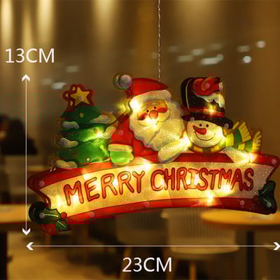 Božićna svjetla Prozor Viseća vakuumska lampa Novogodišnji vijenac za dom Vijenčani izlog Prozor Božićni ukrasi 2023.