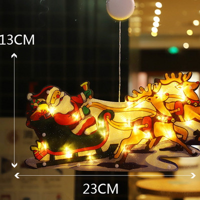 Božićna svjetla Prozor Viseća vakuumska lampa Novogodišnji vijenac za dom Vijenčani izlog Prozor Božićni ukrasi 2023.