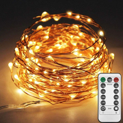 Sârmă de cupru șir 100 lumini LED 5/10M lampă de vacanță în aer liber Ghirlandă USB pentru pomul de Crăciun, petrecerea de nuntă, decorarea casei