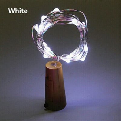 10 bucăți 1M 2M LED șir de sârmă de cupru argint sârmă ghirlanda de lumină dop pentru sticle pentru artizanat din sticlă nuntă decorațiuni de Crăciun