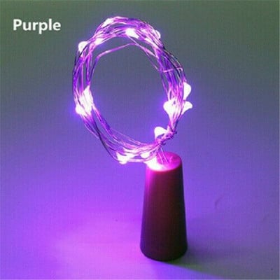 10 bucăți 1M 2M LED șir de sârmă de cupru argint sârmă ghirlanda de lumină dop pentru sticle pentru artizanat din sticlă nuntă decorațiuni de Crăciun