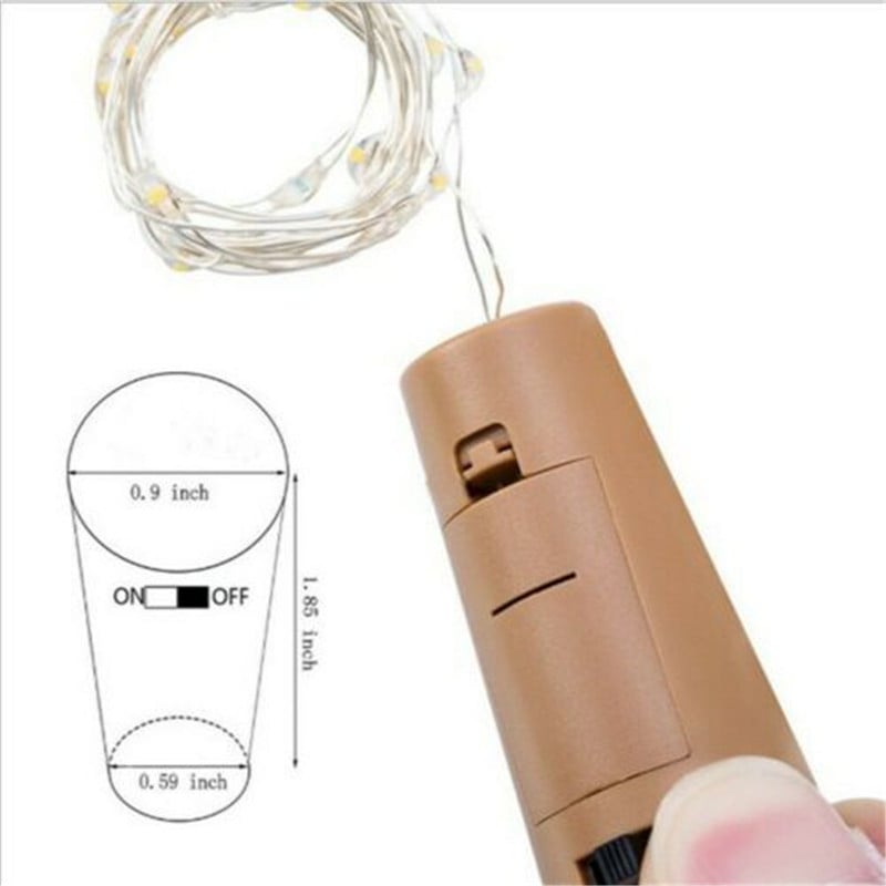 10 bucăți 1M 2M LED șir de sârmă de cupru argint sârmă ghirlanda de lumină dop pentru sticle pentru artizanat din sticlă nuntă decorațiuni de Crăciun