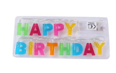 LED SRETAN ROĐENDAN Žaruljice na baterije u obliku slova Potrepštine za dekoraciju rođendanskih zabava na baterije