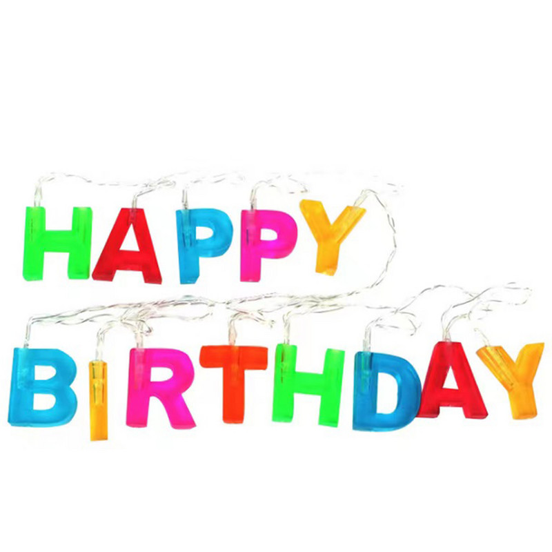 LED SRETAN ROĐENDAN Žaruljice na baterije u obliku slova Potrepštine za dekoraciju rođendanskih zabava na baterije