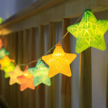 LED нишка Фея Светлини Гирлянд Patio Crack Звезда Лампа Rainbow Коледа Рожден Ден Почивни дни Осветление за спалня Външна декорация