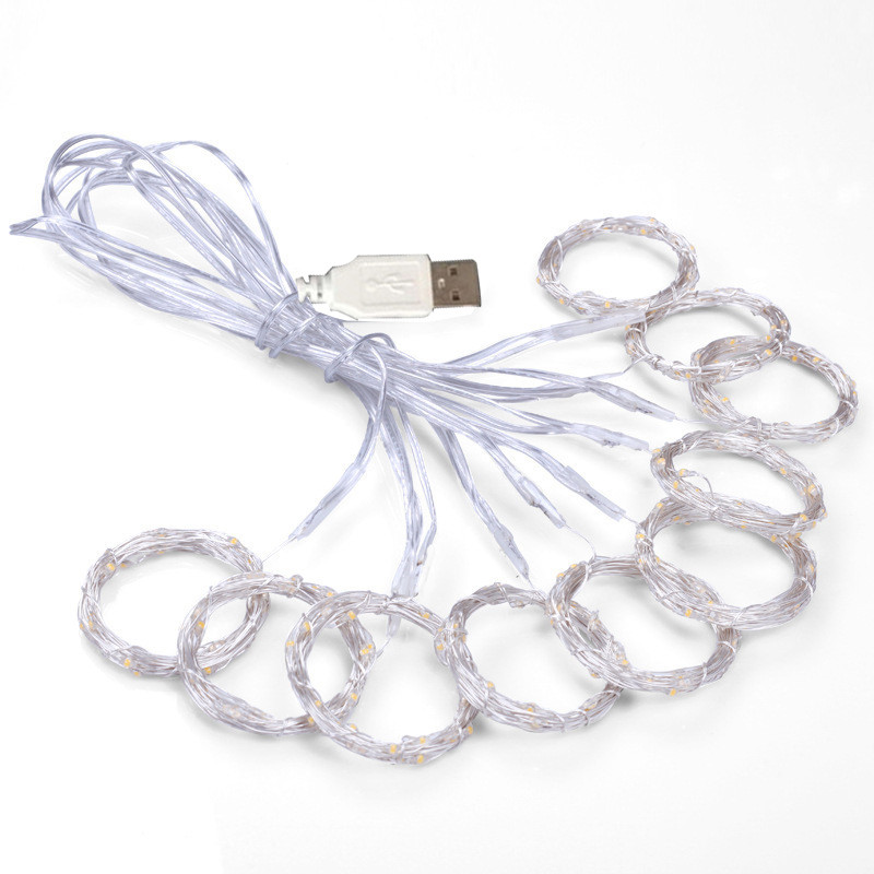 3M*3M LED žičane svjetiljke Božićni ukrasi USB vjenčani vijenci Svjetla za zavjese Svečane žarulje za spavaću sobu Vanjska svjetla