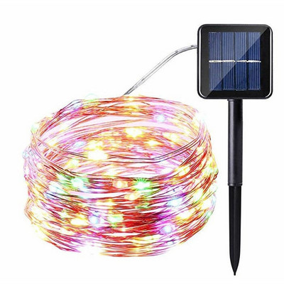 Lampă solară LED în aer liber 22M 10M șir de lumină zână 8 moduri Ghirlandă bliț rezistentă la apă pentru decorațiuni de grădină stradală de Crăciun