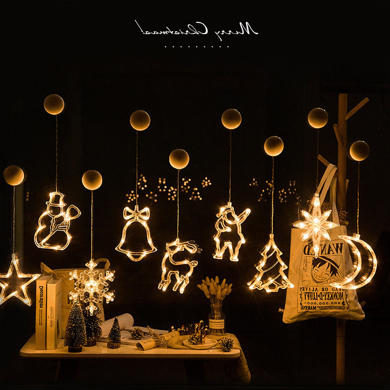 LED božićna zvijezda snježna pahuljica jelen zvončići drvce Girlanda svjetla Svjetlo svjetiljke za vilinske sisaljke Za zabavu Vjenčanje Blagdanski dekor Svjetlo prozora