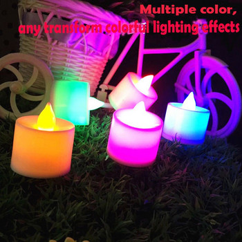 7 τμχ Ηλεκτρονικό κερί LED φως Μίνι πολύχρωμο ρομαντικό λαμπάκι χωρίς φλόγα κερί Γαμήλιο πάρτι γενεθλίων Χριστουγέννων
