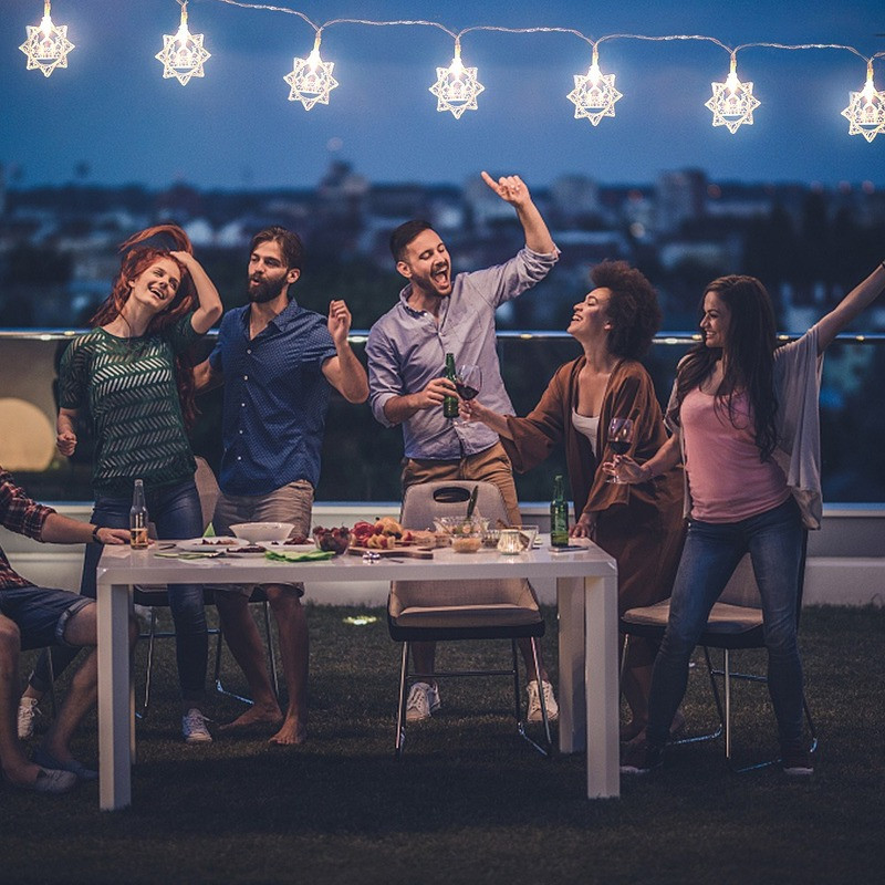 1.5M 10 LED ukrasna zvjezdana svjetiljka za dvorac Vodootporna ramazanska svjetiljka na baterije za blagdansku rasvjetu spavaće sobe