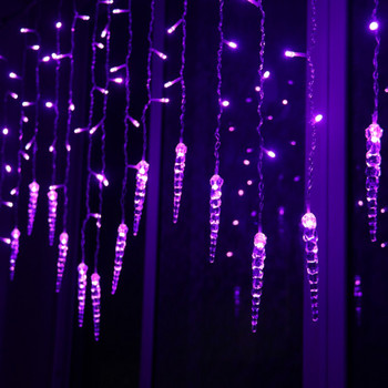 3.5M Външни водоустойчиви LED светлини с низове Коледа Ice Piton Мигащи светлини за завеси за парти Сватбена декорация Приказни светлини