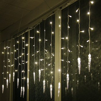 3.5M Външни водоустойчиви LED светлини с низове Коледа Ice Piton Мигащи светлини за завеси за парти Сватбена декорация Приказни светлини