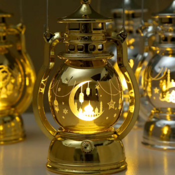 Рамадан декорации LED преносима дворцова маслена лампа EID Mubarak Осветителни орнаменти Ислямски мюсюлмански Рамадан декор за дома