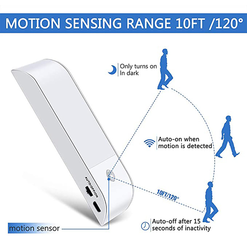 LED PIR senzor pokreta Svjetlo za ormarić u ormaru LED noćno svjetlo ispod ormarića za ormar Stepenice Kuhinja Spavaća soba Kućna rasvjeta