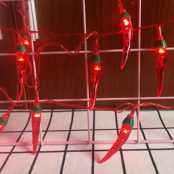 3m 20 led Κόκκινη πιπεριά String Μπαταρία με τροφοδοσία Led Χριστουγέννων Πρωτοχρονιά Ανοιξιάτικο Φεστιβάλ Διακόσμηση Φωτάκια βεράντας Μικρό Φανάρι
