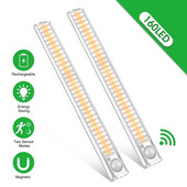 LED-kapivalgusti 160 LED-i lamp liikumisanduri valgustusega köögivalgustid, USB-laetavad kapialused magamistoavalgustid