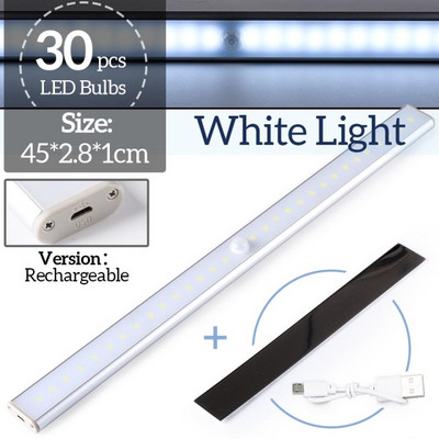 LED-kapivalgusti 160 LED-i lamp liikumisanduri valgustusega köögivalgustid, USB-laetavad kapialused magamistoavalgustid