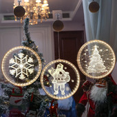 16 cm-es LED függő karácsonyi dekorációs lámpák 3d akril led lámpák tapadókorongokkal ajtókhoz Ablakok díszítésére