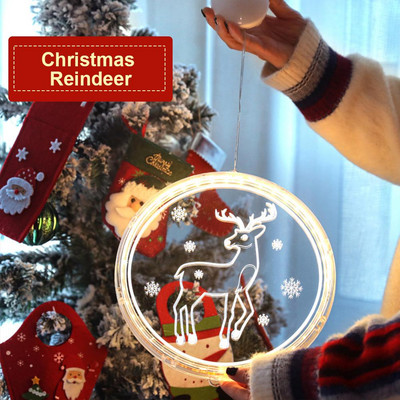 16 cm-es LED függő karácsonyi dekorációs lámpák 3d akril led lámpák tapadókorongokkal ajtókhoz Ablakok díszítésére