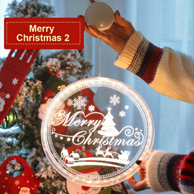 16 cm-es LED függő karácsonyi dekorációs lámpák 3d akril led lámpák tapadókorongokkal ajtókhoz Ablakok díszítésére