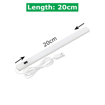 Kézseprő érzékelő USB LED szekrény alatti világítás 20/30/40/50cm fehér 6000K kézhullám aktiválva konyhai hálószoba gardrób szekrényhez