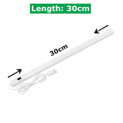 Kézseprő érzékelő USB LED szekrény alatti világítás 20/30/40/50cm fehér 6000K kézhullám aktiválva konyhai hálószoba gardrób szekrényhez