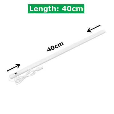 Kézseprő érzékelő USB LED szekrény alatti világítás 20/30/40/50cm fehér 6000K kézhullám aktiválva konyhai hálószoba gardrób szekrényhez