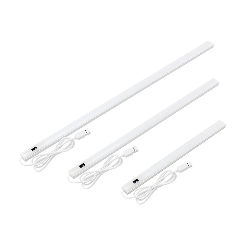 Kézseprő érzékelő USB LED szekrény alatti világítás 20/30/40/50cm fehér 6000K kézhullám aktiválva konyhai hálószoba gardrób szekrényhez