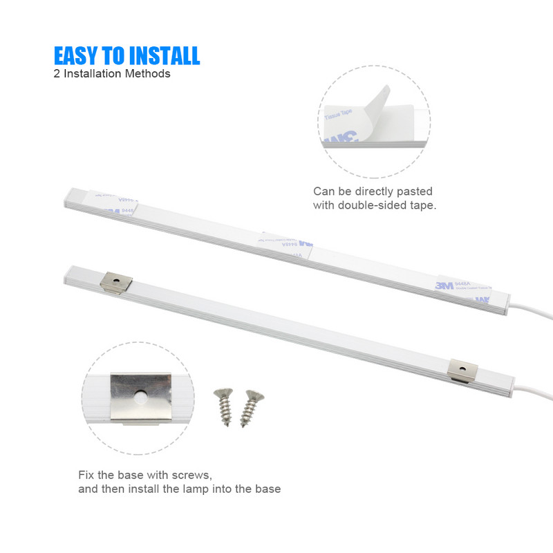 Kézseprő érzékelő USB LED szekrény alatti világítás 20/30/40/50cm fehér 6000K kézhullám aktiválva konyhai hálószoba gardrób szekrényhez