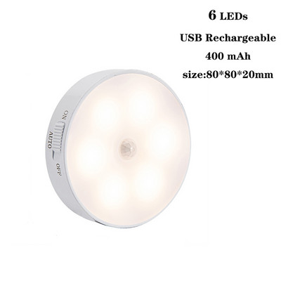 Φωτιστικό ντουλάπι με αισθητήρα κίνησης LED Νυχτερινό φως USB Επαναφορτιζόμενο φωτιστικό τοίχου 30 LED Μαγνητική λωρίδα ντουλάπας φωτιστικό ντουλάπας