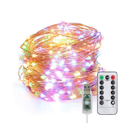 Blagdanska svjetla Led Fairy String USB s 13Key Control 8Mode 5/10M/20M Girlands Lamp Za Garden Home Wedding Christmas Decor